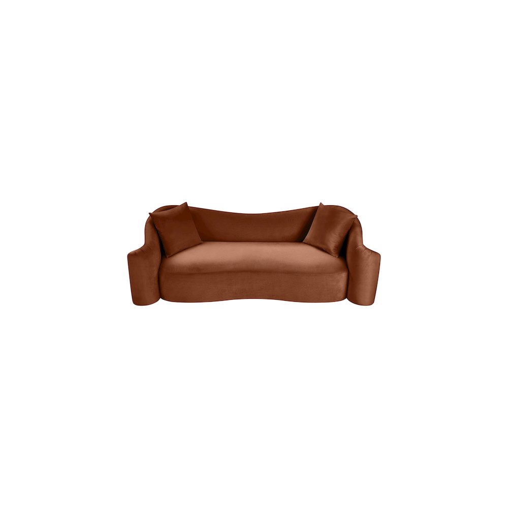 Destin Cognac Velvet Sofa
