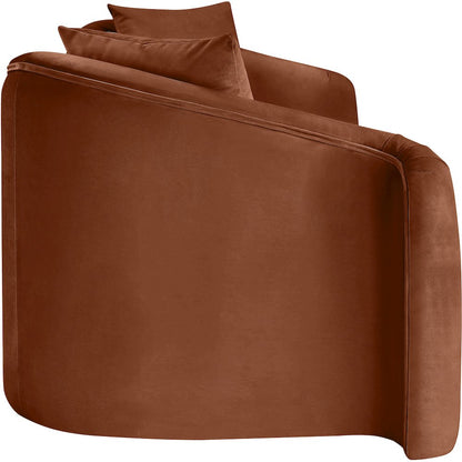 Destin Cognac Velvet Sofa