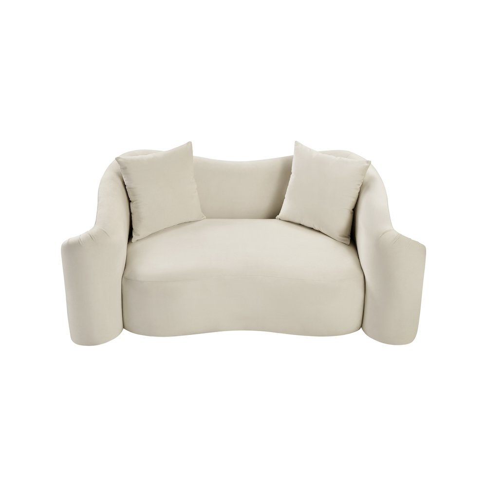 Destin Cream Velvet Loveseat