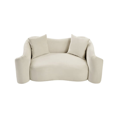 Destin Cream Velvet Loveseat