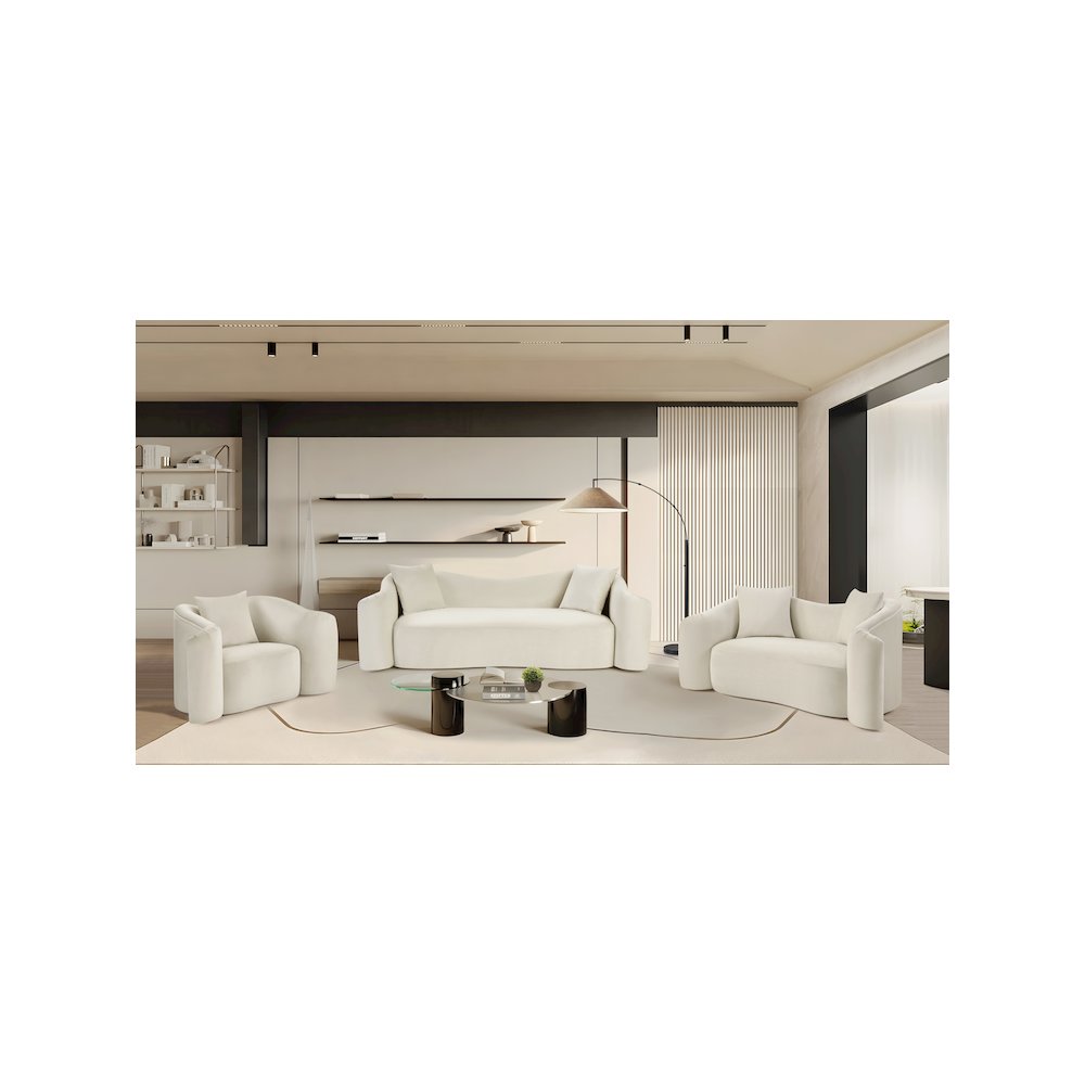 Destin Cream Velvet Sofa