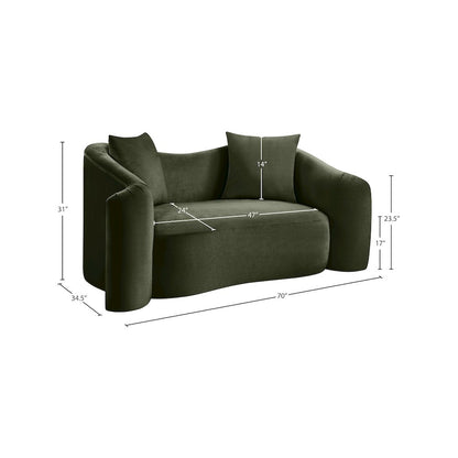 Destin Green Velvet Loveseat