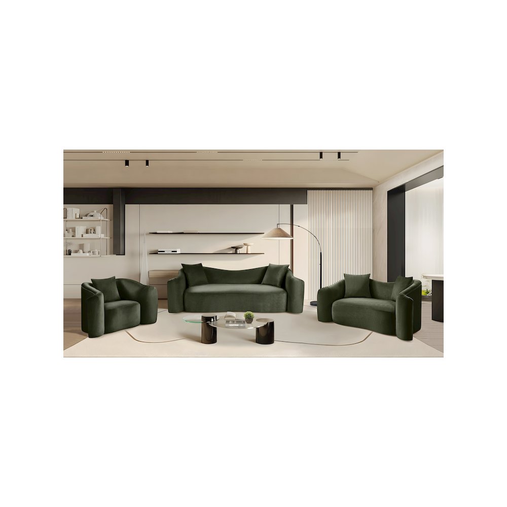 Destin Green Velvet Sofa