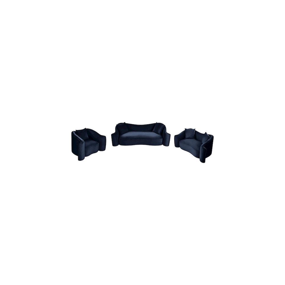 Destin Navy Velvet Loveseat