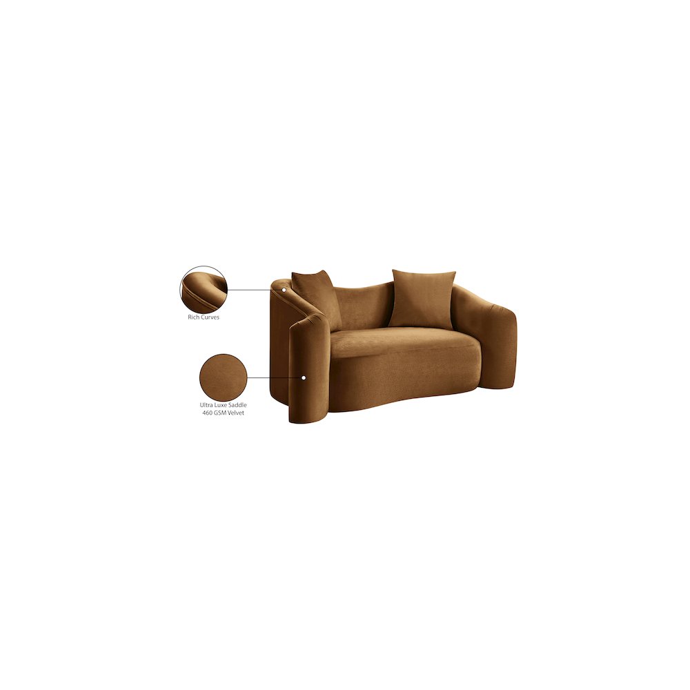Destin Saddle Velvet Loveseat