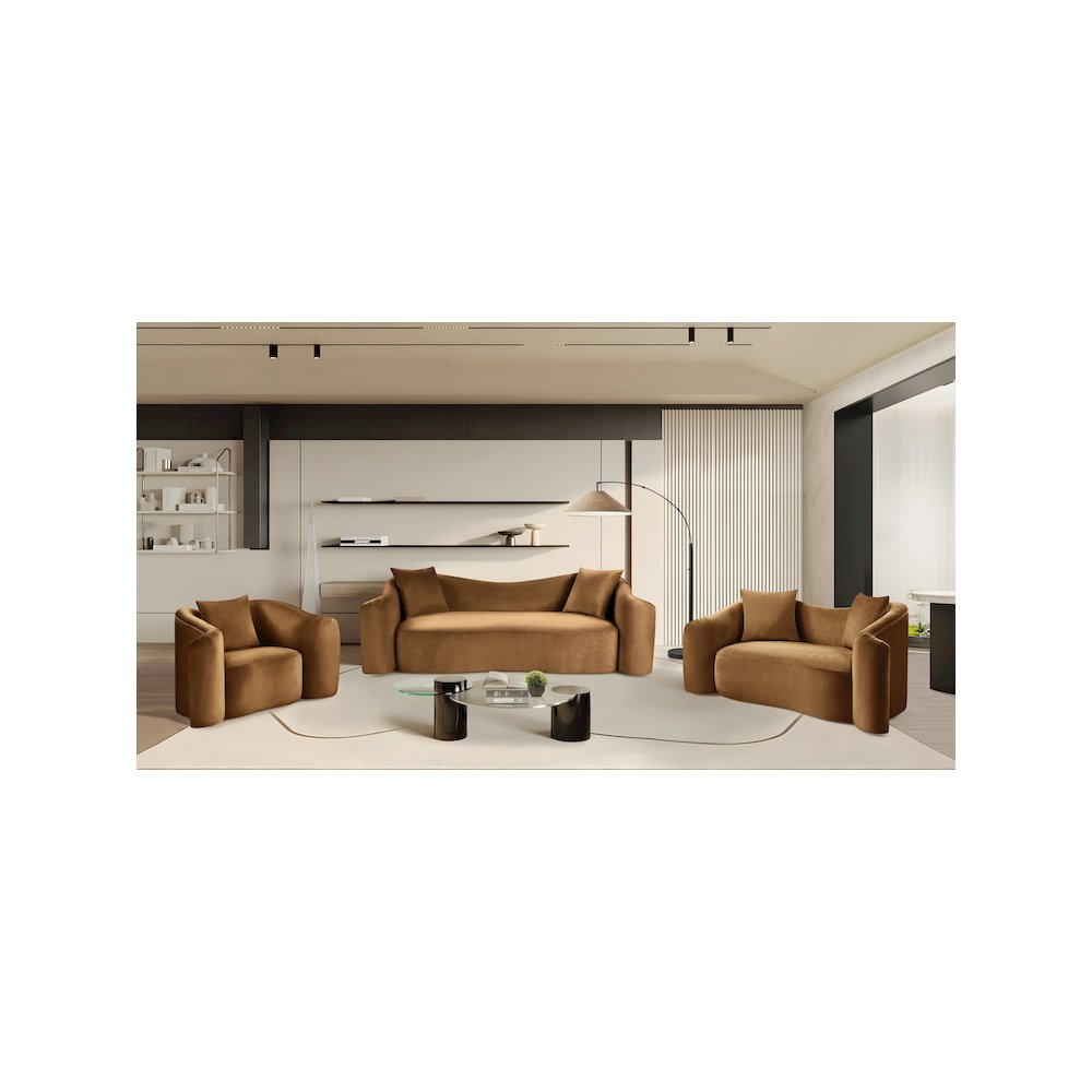 Destin Saddle Velvet Sofa