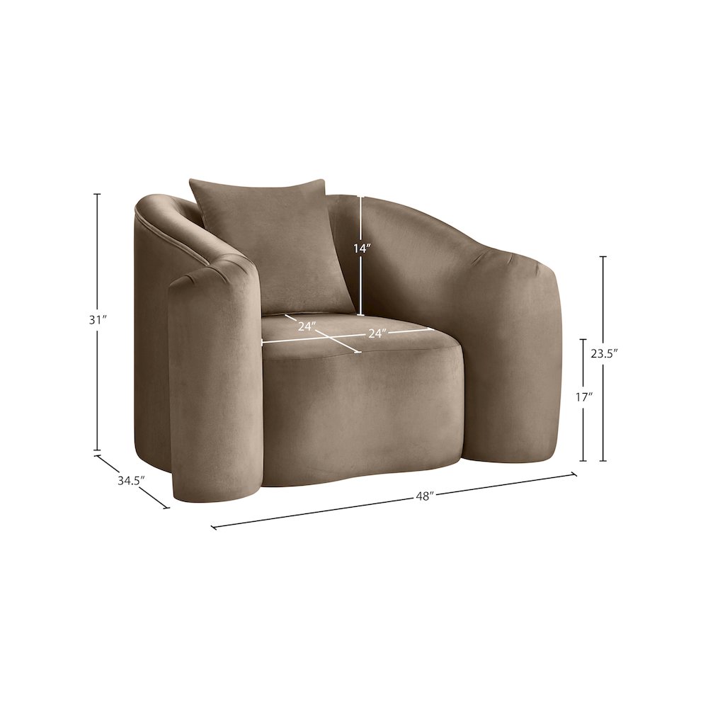Destin Taupe Velvet Chair