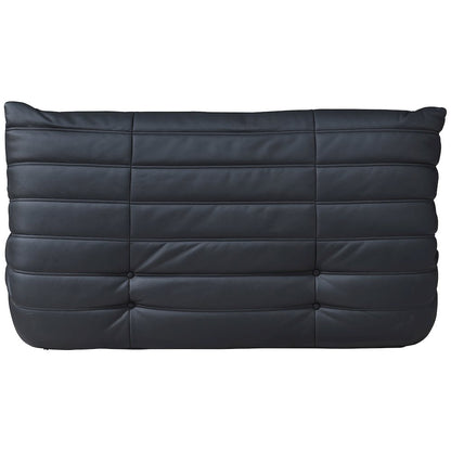 Relax 54.75" Black Vegan Leather Upholstered Loveseat