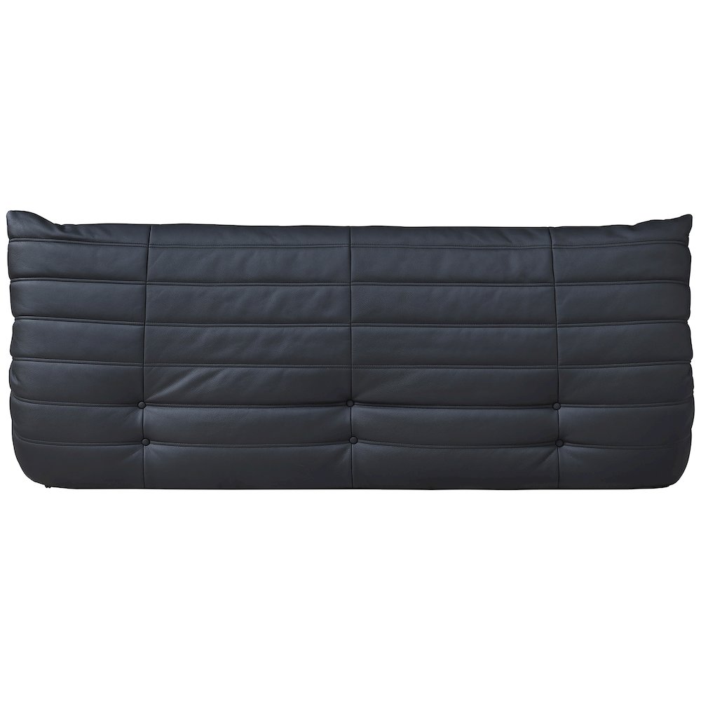 Relax 77.75" Black Vegan Leather Upholstered Sofa