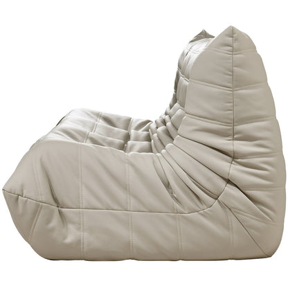 Relax 77.75" Cream Vegan Leather Upholstered Sofa