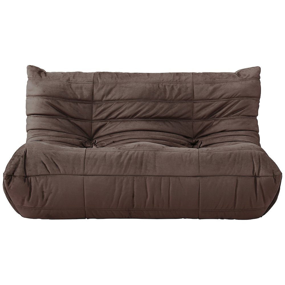 Relax 54.75" Brown Velvet Upholstered Loveseat