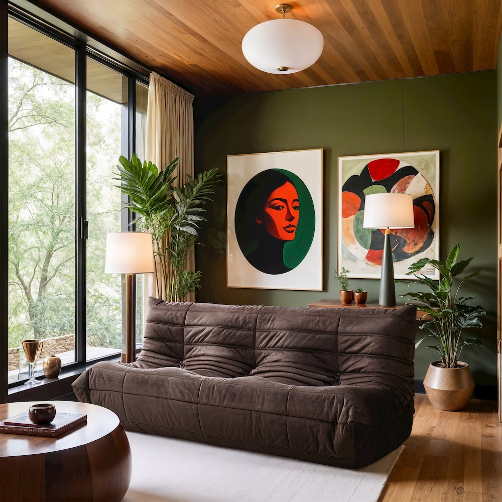 Relax 77.75" Brown Velvet Upholstered Sofa