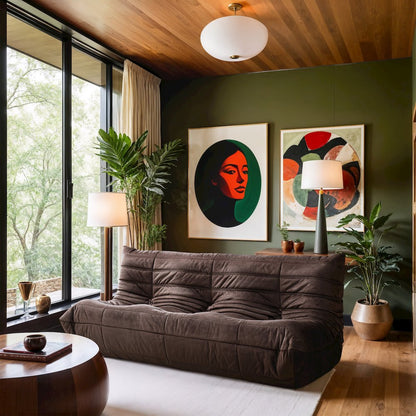 Relax 77.75" Brown Velvet Upholstered Sofa