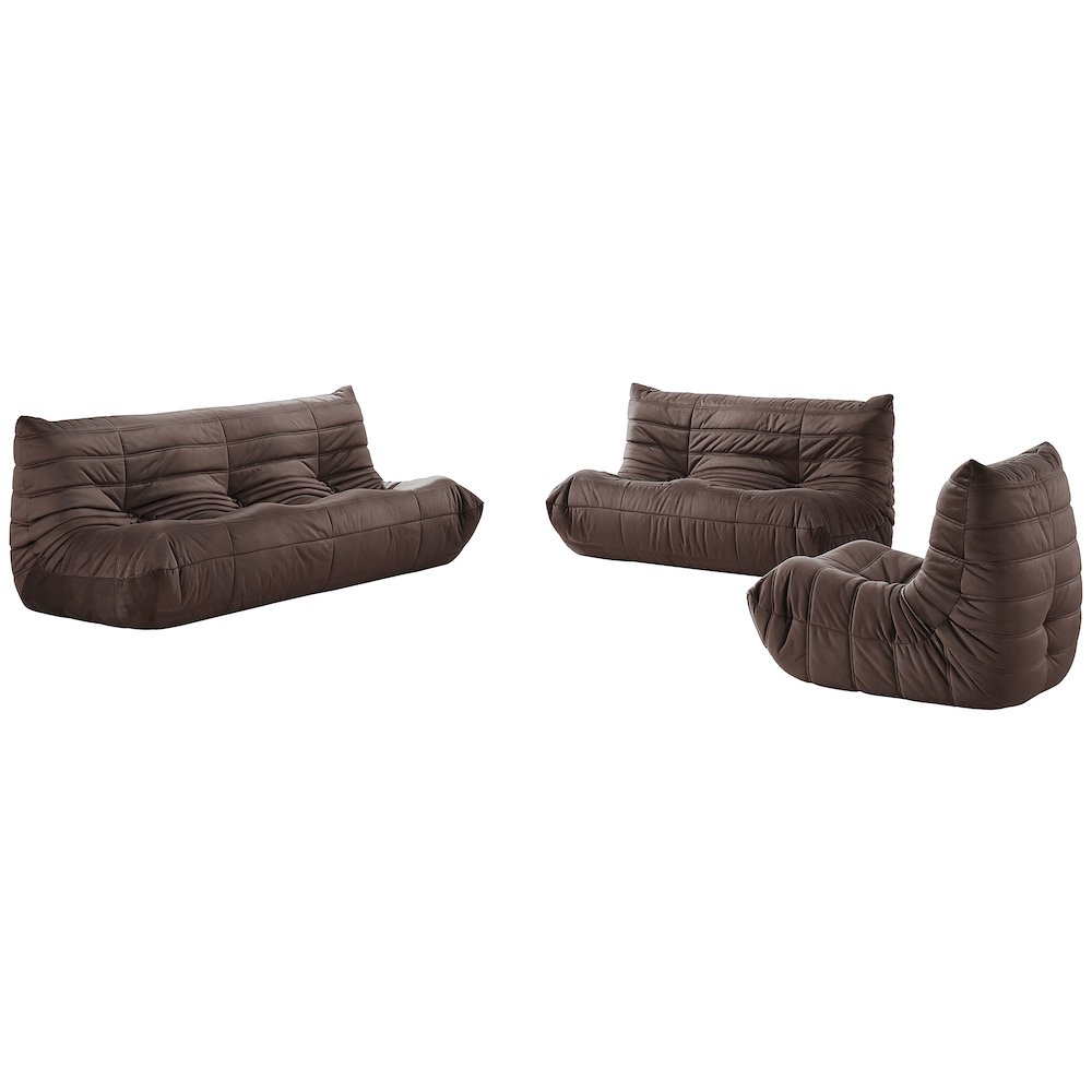 Relax 77.75" Brown Velvet Upholstered Sofa