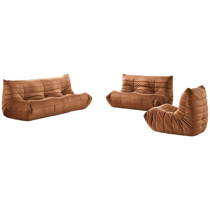 Relax 54.75" Cognac Velvet Upholstered Loveseat