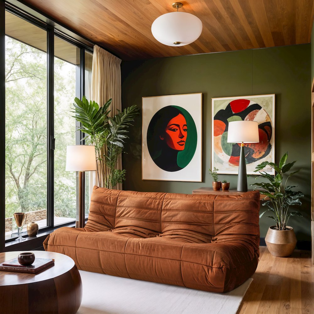 Relax 77.75" Cognac Velvet Upholstered Sofa