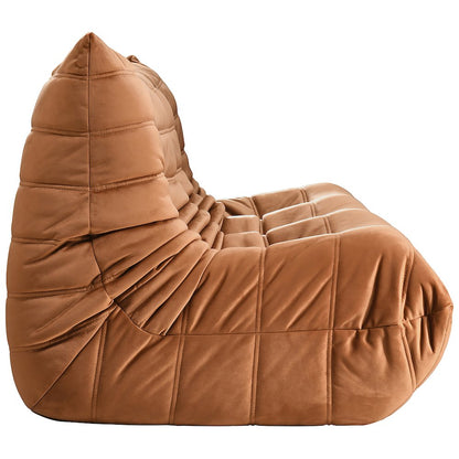 Relax 77.75" Cognac Velvet Upholstered Sofa
