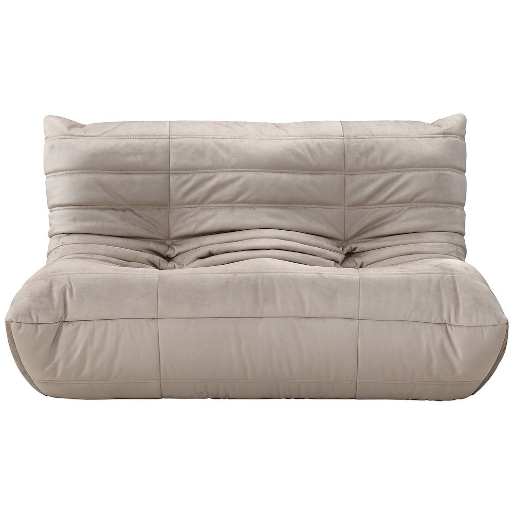 Relax 54.75" Taupe Velvet Upholstered Loveseat
