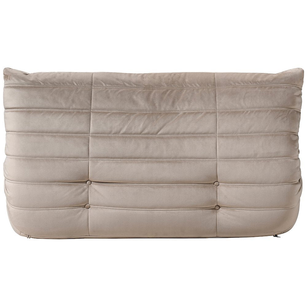 Relax 54.75" Taupe Velvet Upholstered Loveseat