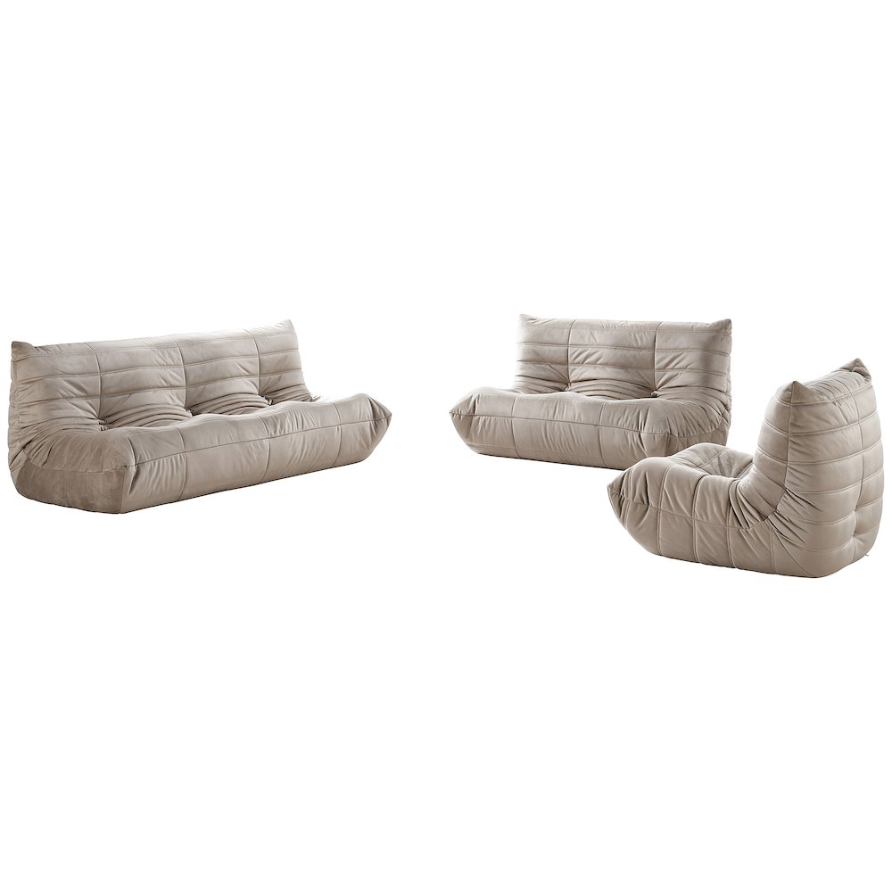 Relax 54.75" Taupe Velvet Upholstered Loveseat