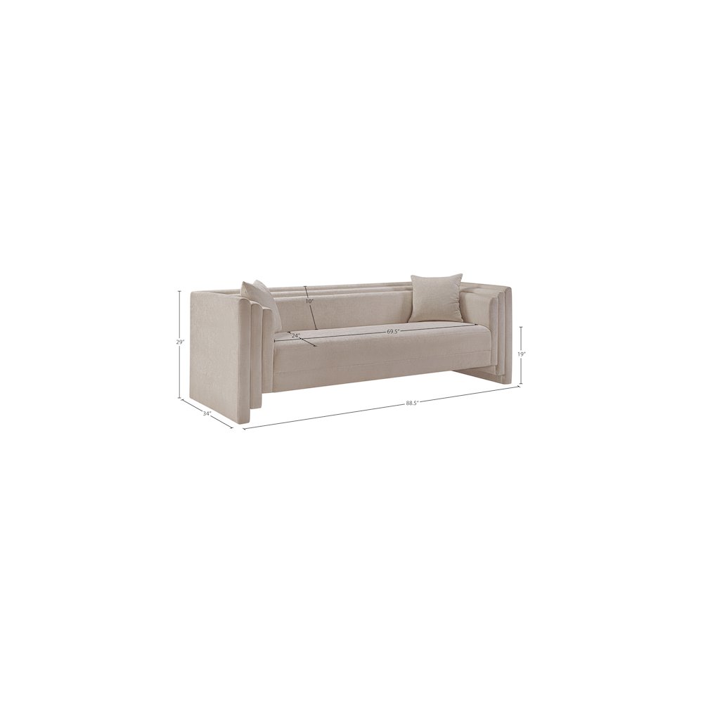Everett Beige Chenille Fabric Sofa