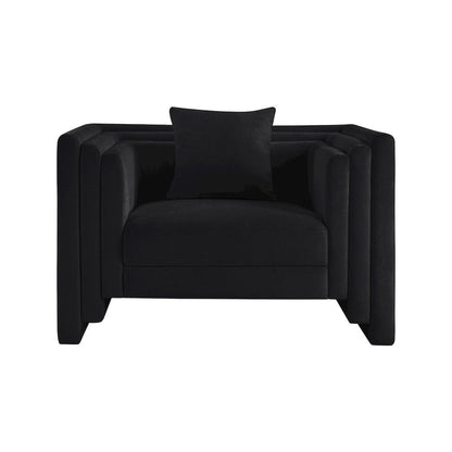 Everett Black Chenille Fabric Chair
