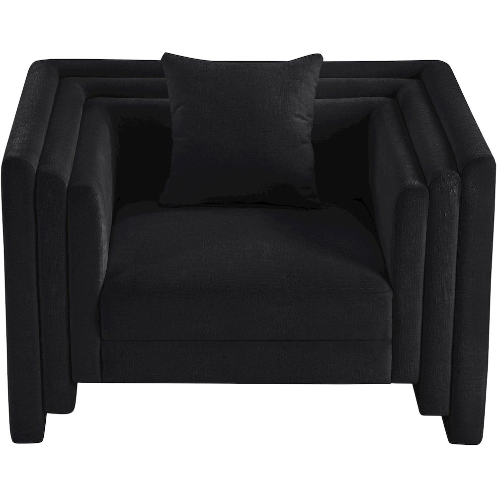 Everett Black Chenille Fabric Chair