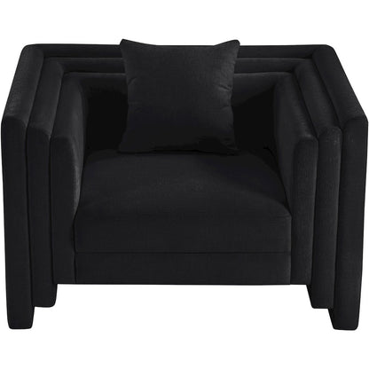 Everett Black Chenille Fabric Chair