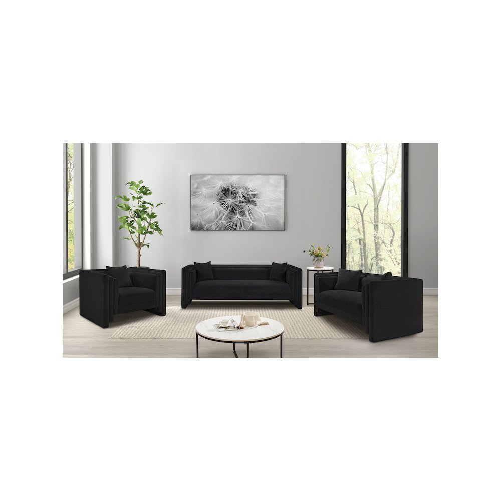 Everett Black Chenille Fabric Chair