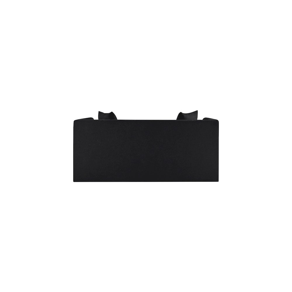 Everett Black Chenille Fabric Loveseat