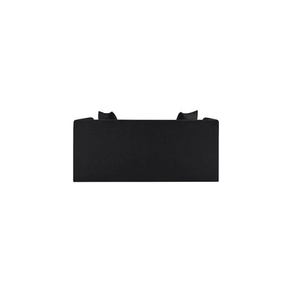 Everett Black Chenille Fabric Loveseat