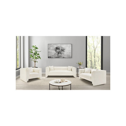 Everett Cream Chenille Fabric Chair
