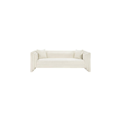 Everett Cream Chenille Fabric Sofa