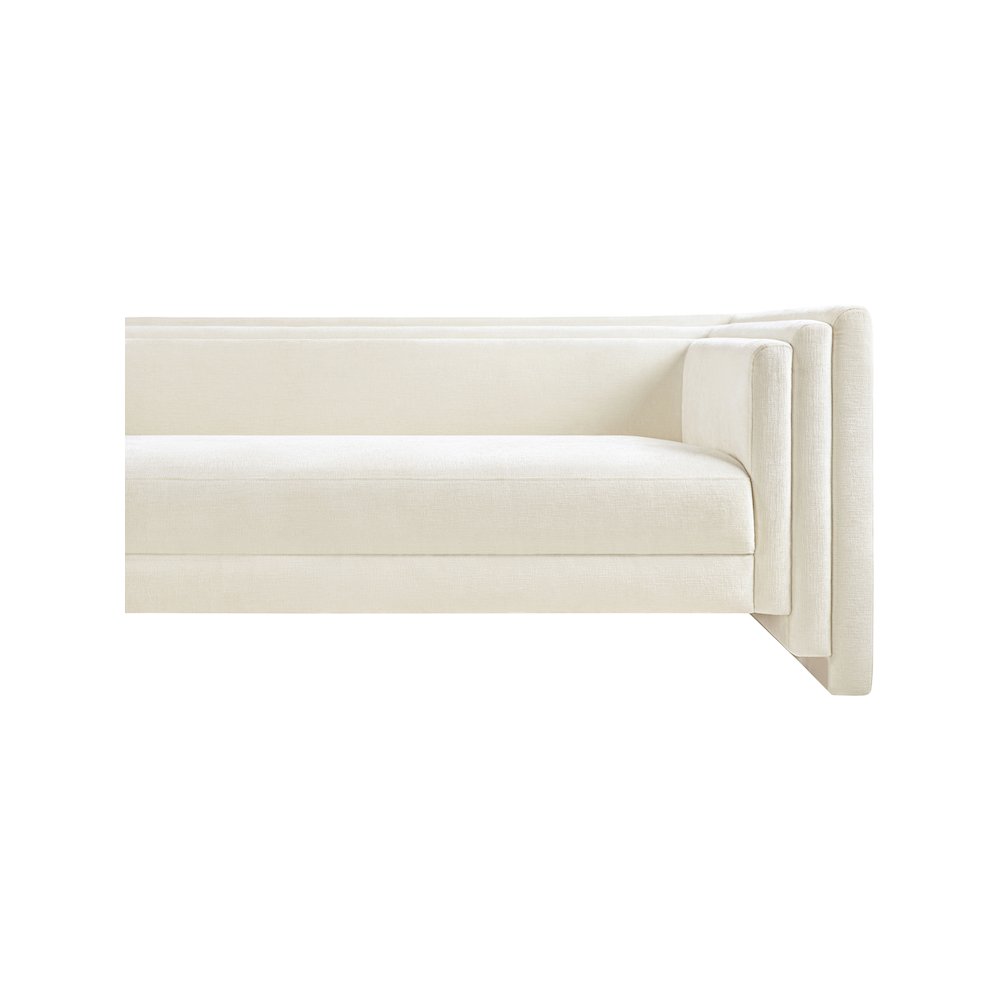 Everett Cream Chenille Fabric Sofa