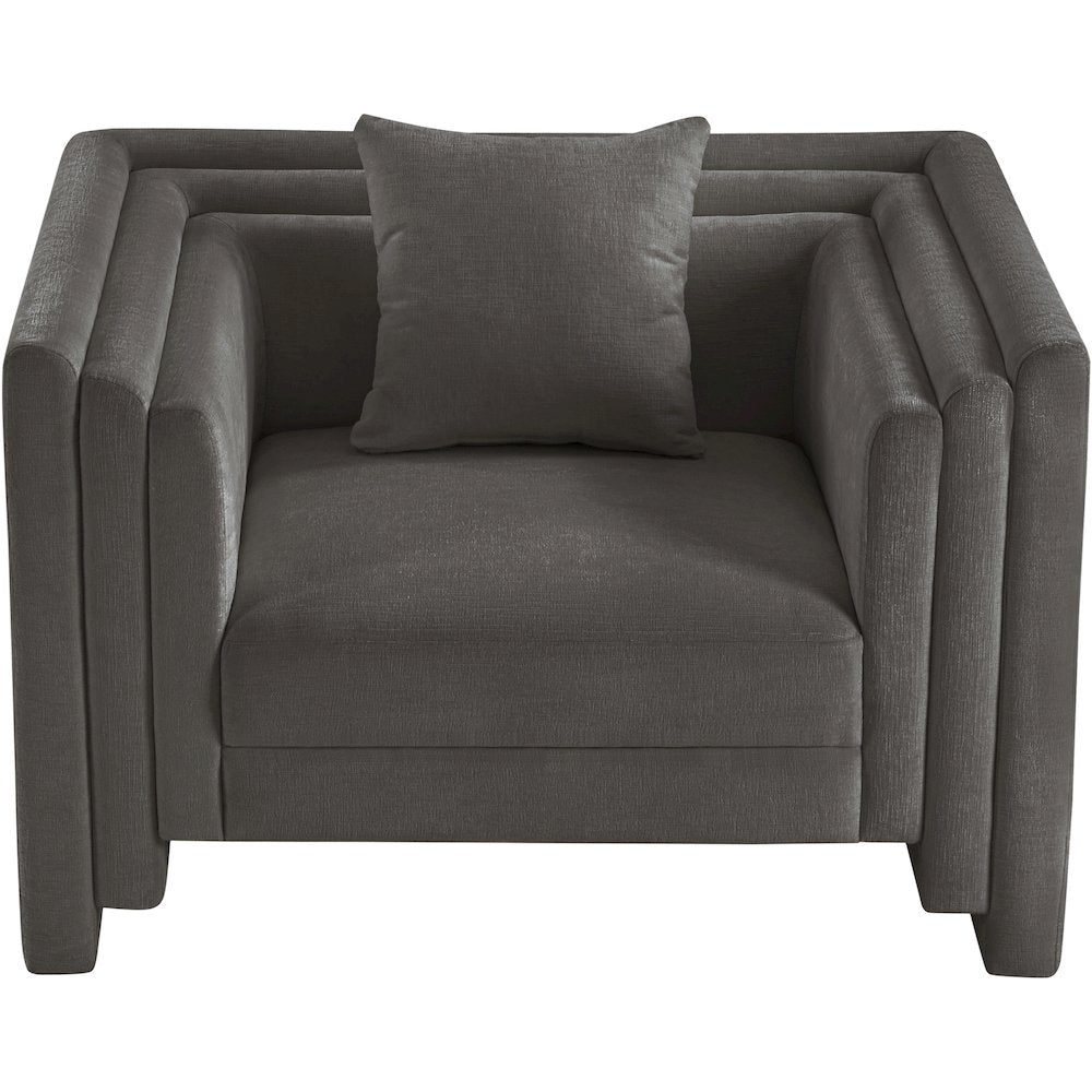 Everett Grey Chenille Fabric Chair