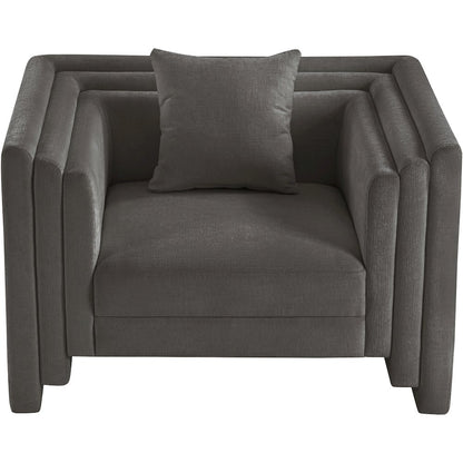 Everett Grey Chenille Fabric Chair