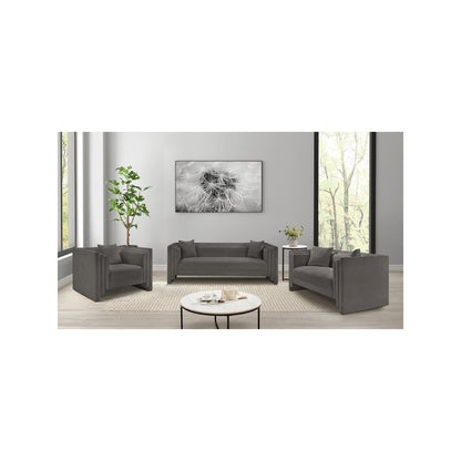 Everett Grey Chenille Fabric Sofa