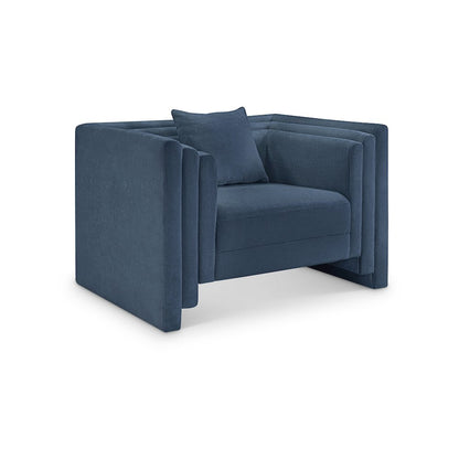 Everett Light Blue Chenille Fabric Chair