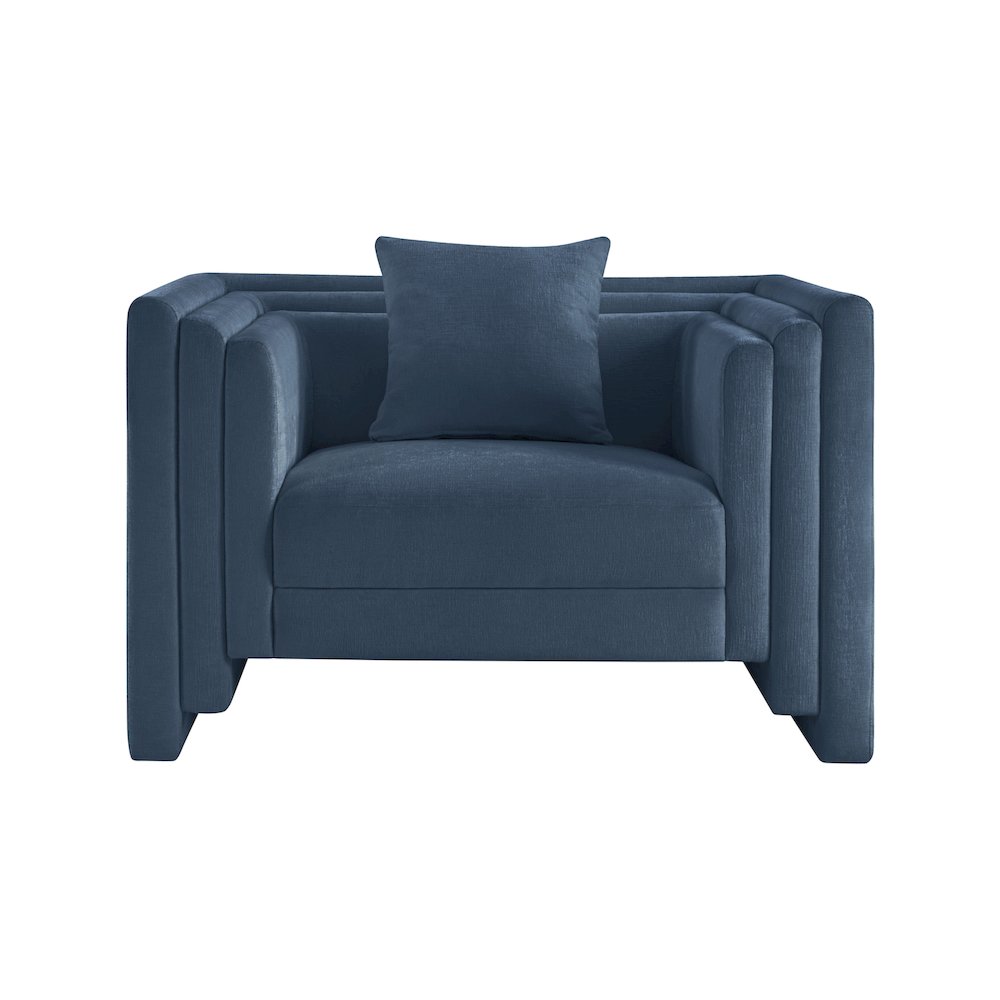 Everett Light Blue Chenille Fabric Chair