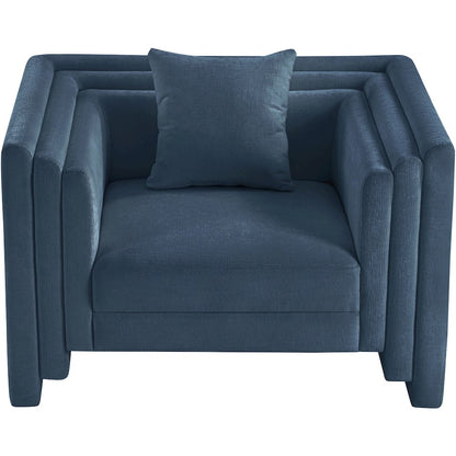 Everett Light Blue Chenille Fabric Chair