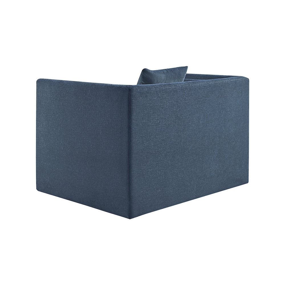 Everett Light Blue Chenille Fabric Chair