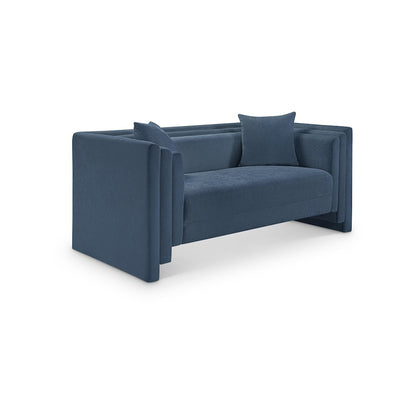 Everett Light Blue Chenille Fabric Loveseat