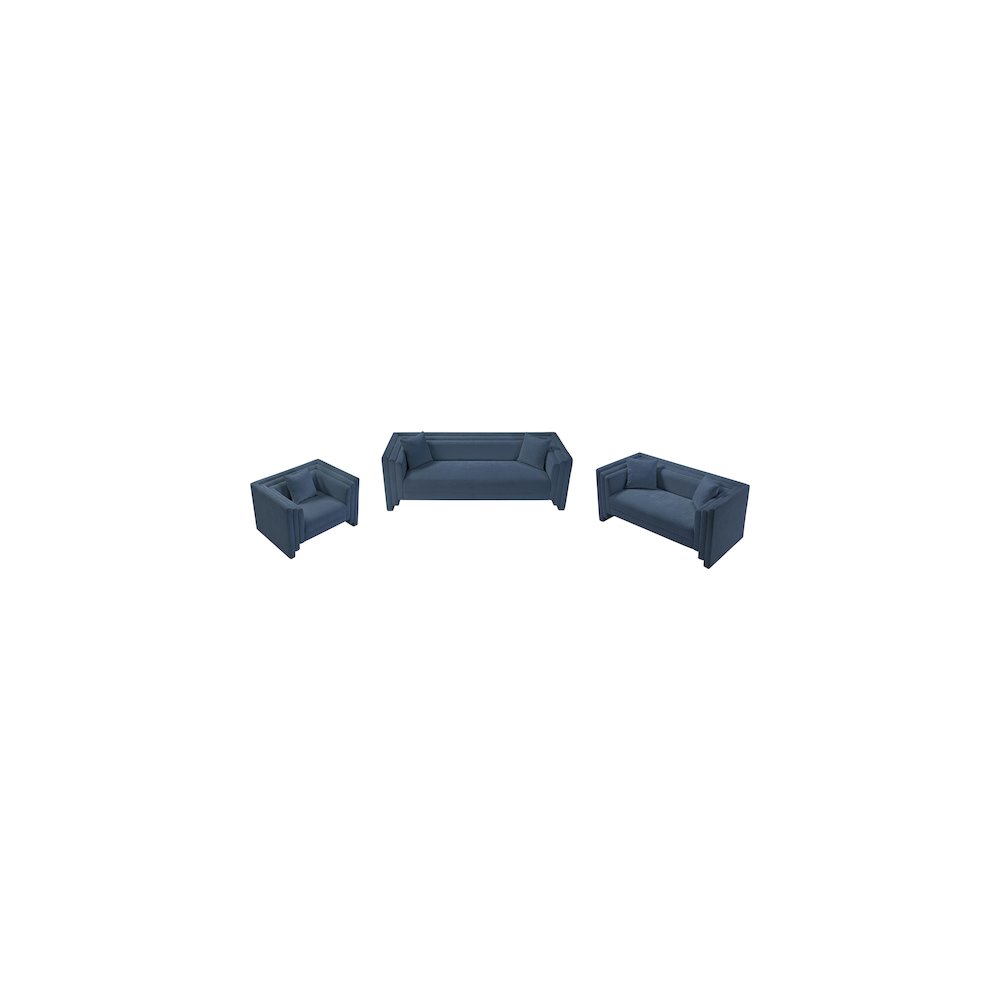 Everett Light Blue Chenille Fabric Loveseat