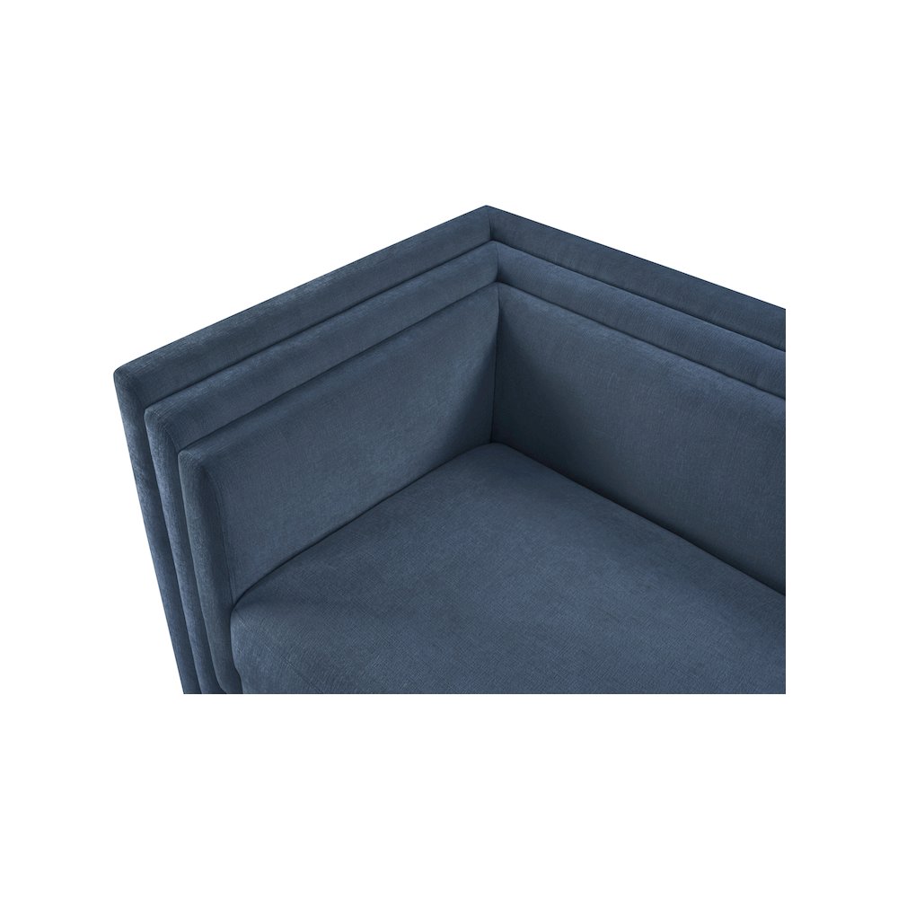 Everett Light Blue Chenille Fabric Loveseat