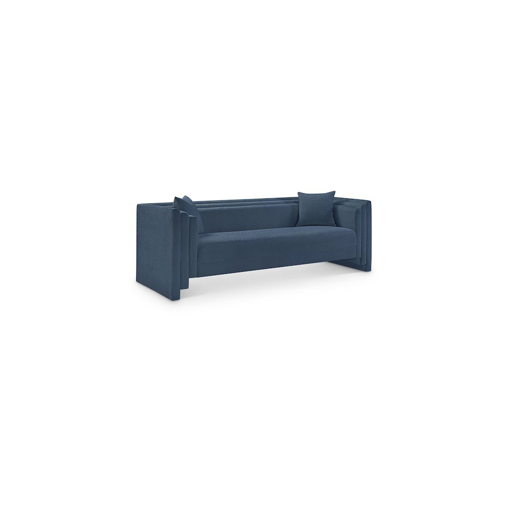 Everett Light Blue Chenille Fabric Sofa