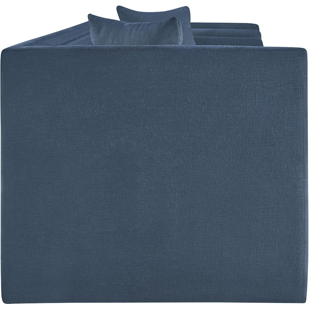 Everett Light Blue Chenille Fabric Sofa
