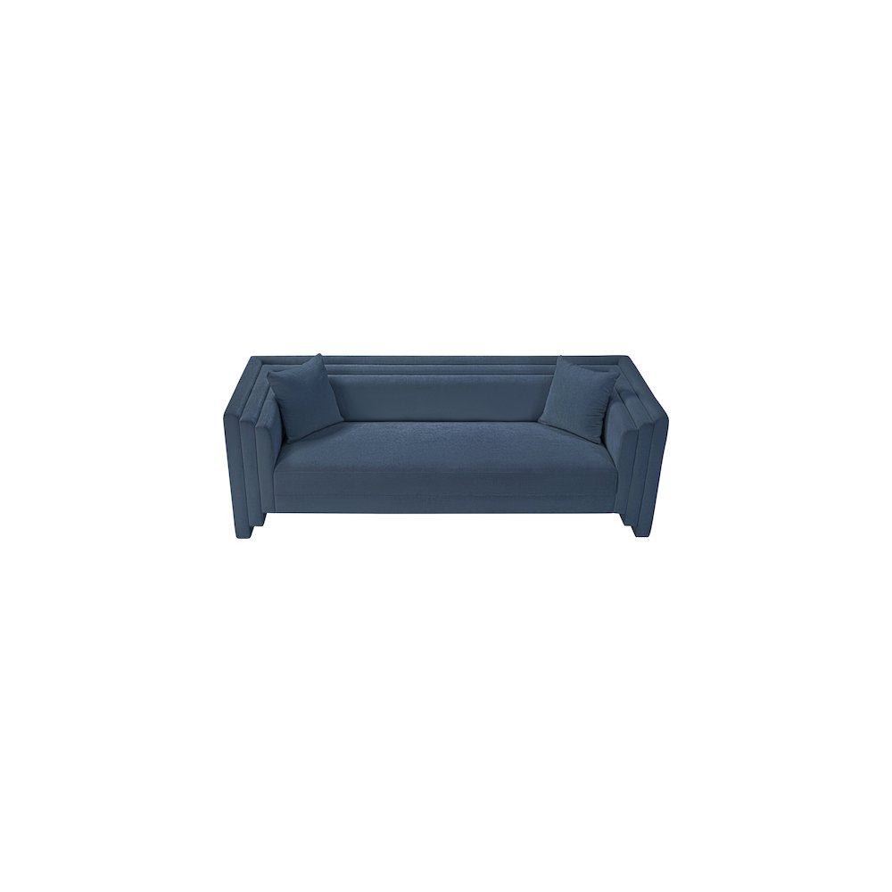 Everett Light Blue Chenille Fabric Sofa