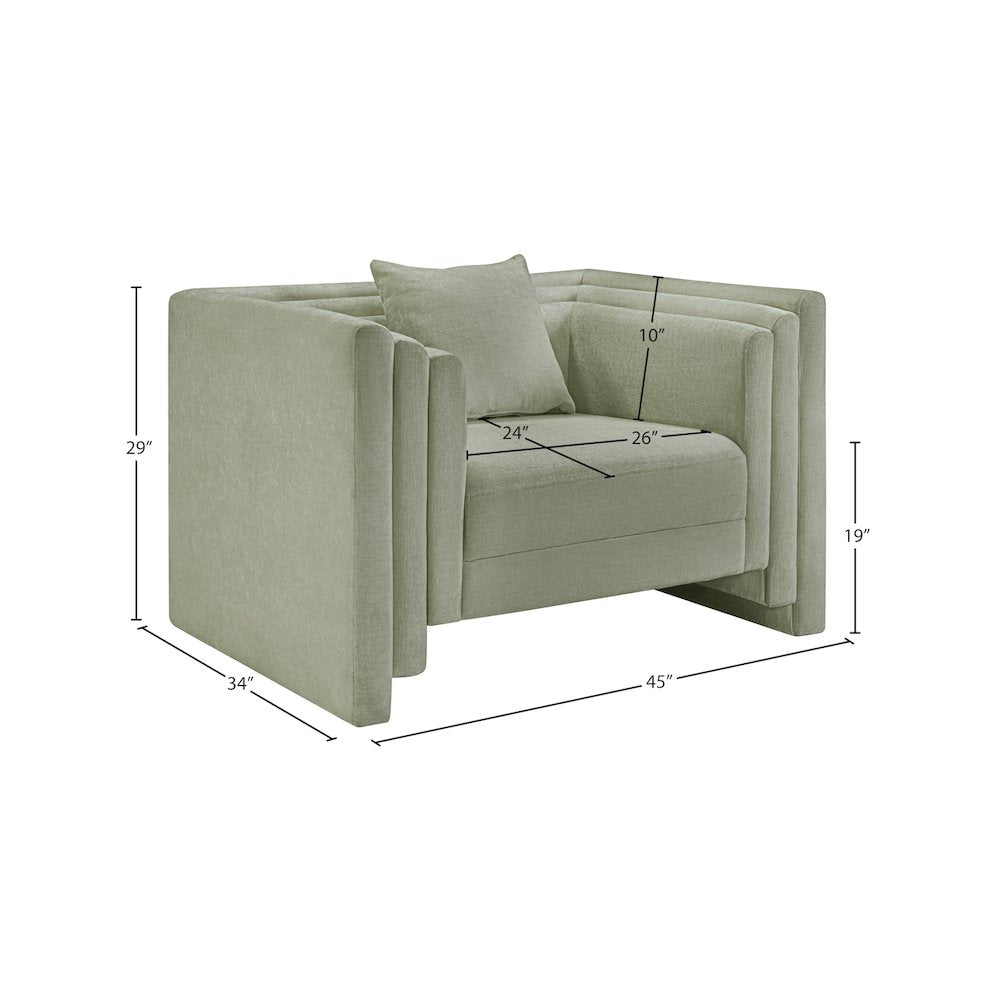 Everett Mint Chenille Fabric Chair