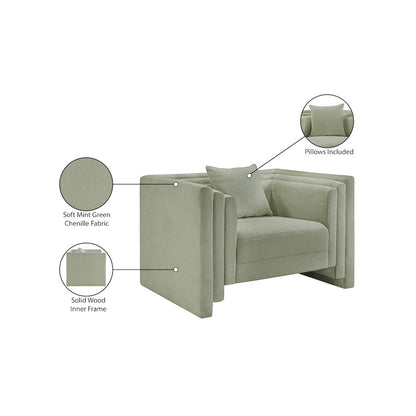 Everett Mint Chenille Fabric Chair