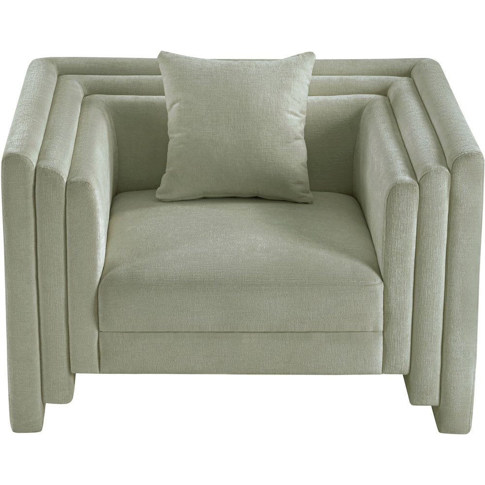 Everett Mint Chenille Fabric Chair